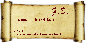 Frommer Dorottya névjegykártya